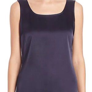 St. John Caviar Silk Tank Top | Navy | Size XL